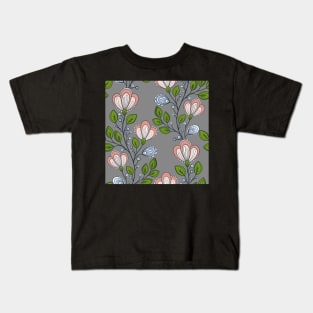 Spring Pattern with Vintage Floral Motifs Kids T-Shirt